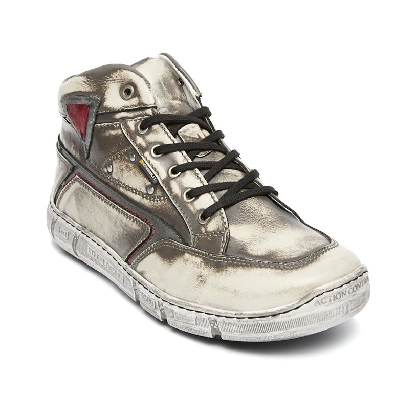 6899-1-4 Ботинки муж.кожа-байка серый-белый